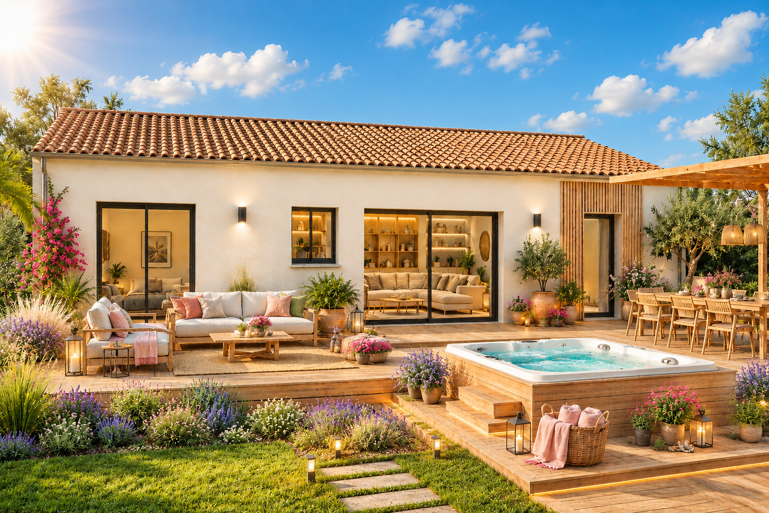 "Maison 90 m² avec 3 chambres à Moëze, prix total 229500 € - Terrain 520 m² en campagne"